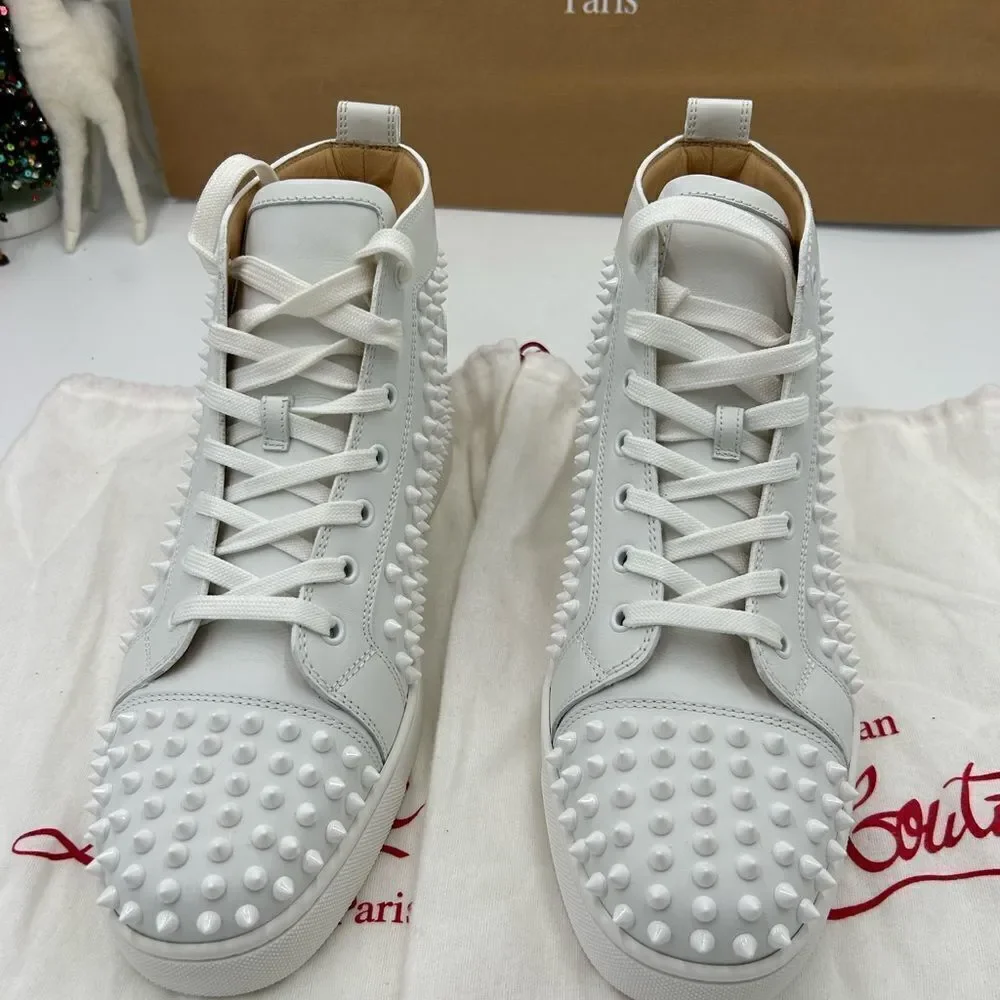 Men’s Christian Louboutin all over spikes high top sneakers size 44 made Italy - Picture 12 of 12